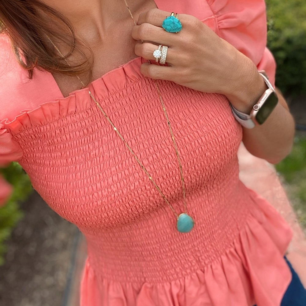 Rachel Parcell Smocked Peplum top